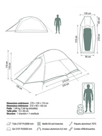 3-Jahreszeiten-Zelt PU3000 Mm PU5000 Hiking Planet