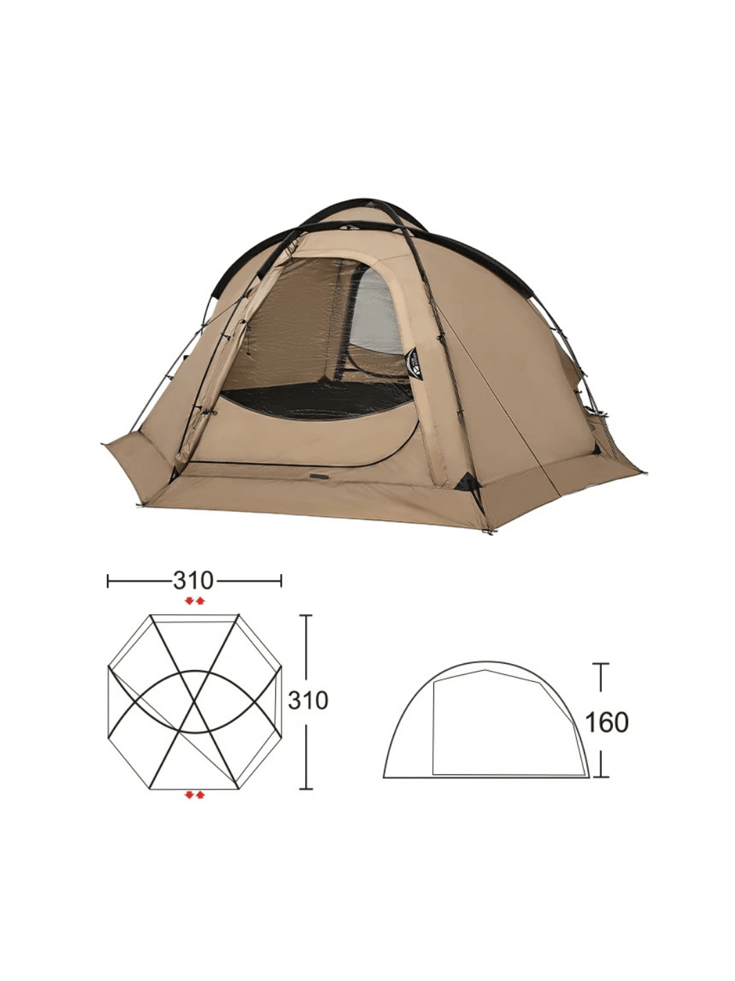 3 Personen Zelt Kuppelzelt Nylon Hiking Planet