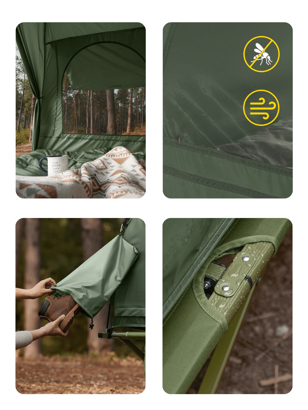Feldbett Mit Zelt 4-In-1-Set Luftmatratze Und Schlafsack Hiking Planet