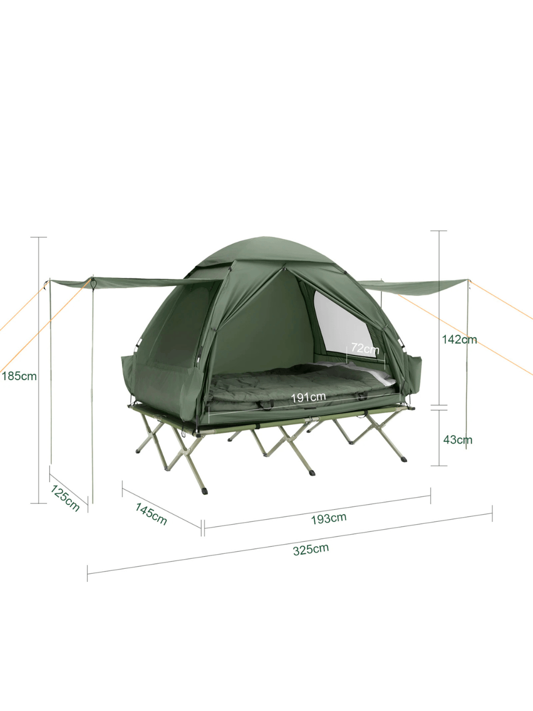 Feldbett Mit Zelt 4-In-1-Set Luftmatratze Und Schlafsack Hiking Planet