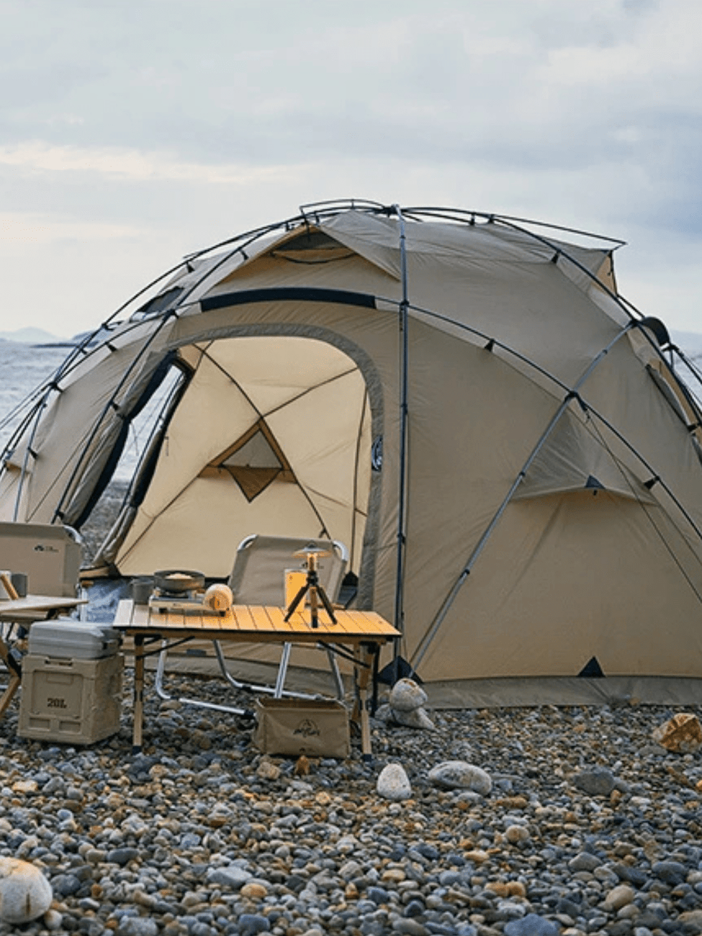 Geodät Zelt Kuppelzelt Beige Hiking Planet