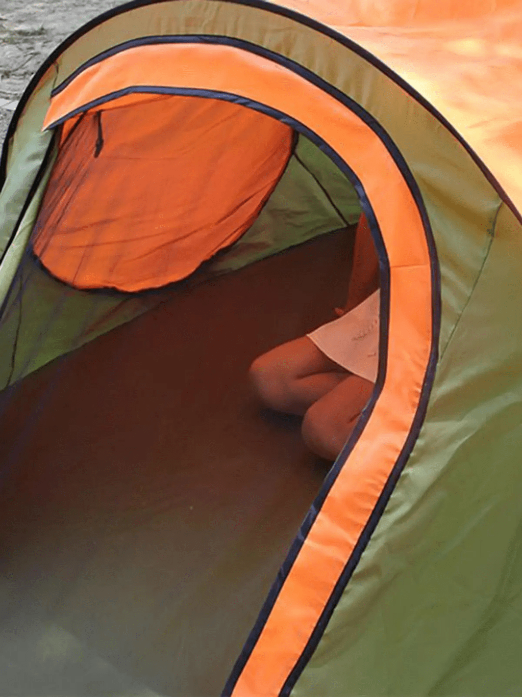 Grün-Oranges Pop-Up-Zelt Automatischer Aufbau Hiking Planet
