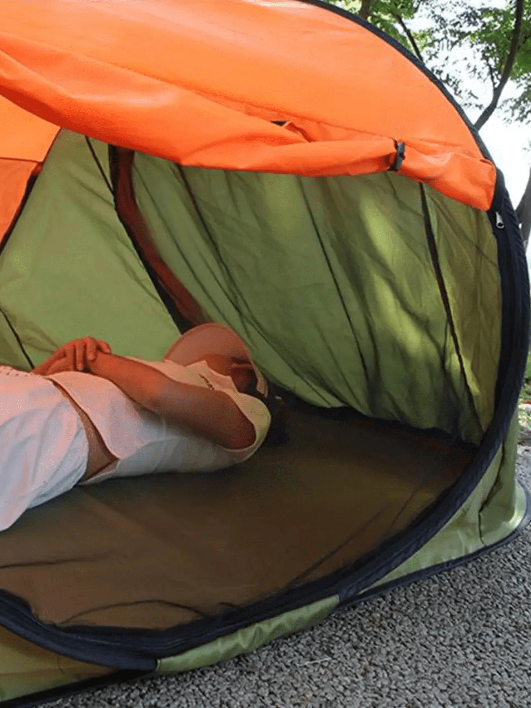 Grün-Oranges Pop-Up-Zelt Automatischer Aufbau Hiking Planet