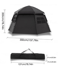 Hexagonales Zelt PU3000+ Hexagonal Schwarz Hiking Planet