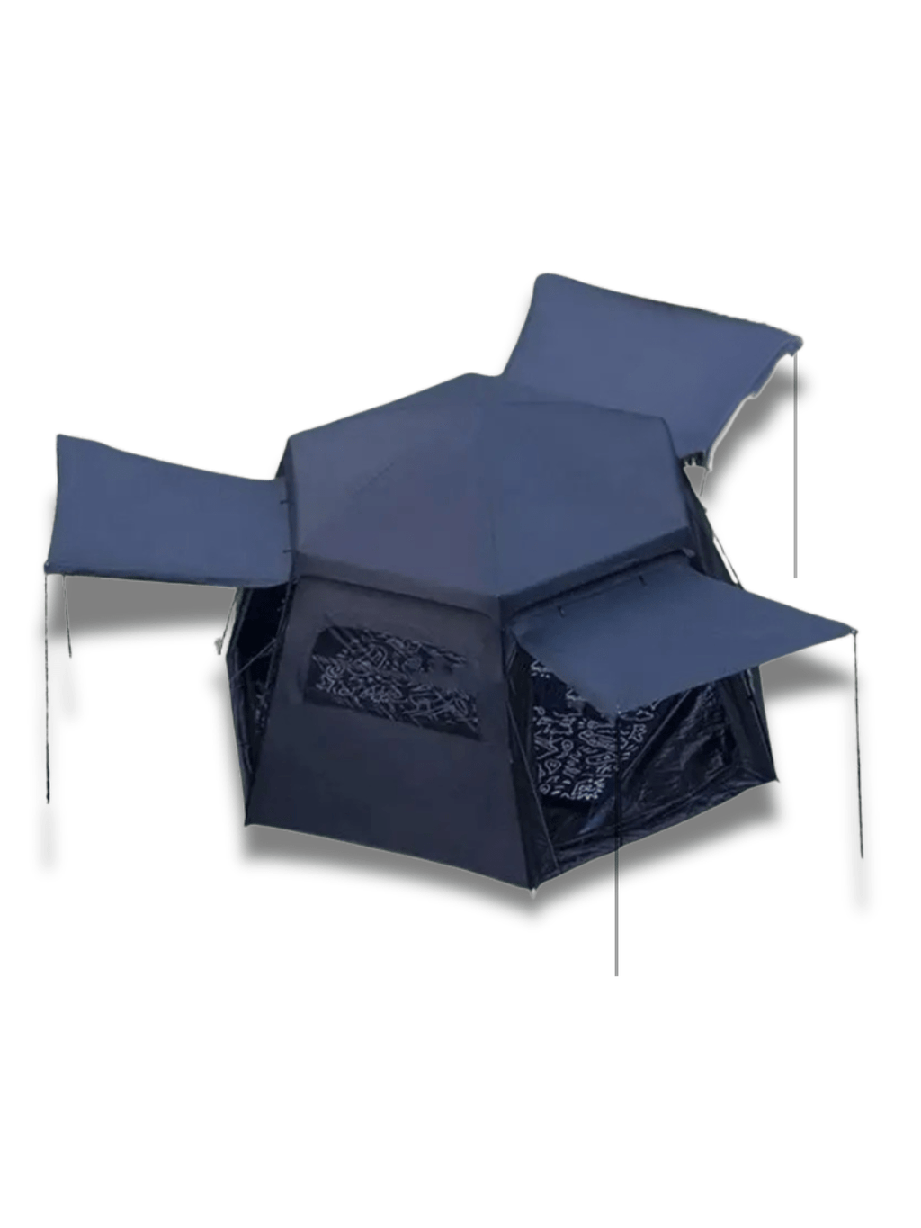 Hexagonales Zelt PU3000+ Hexagonal Schwarz Hiking Planet