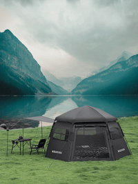Hexagonales Zelt PU3000+ Hexagonal Schwarz Hiking Planet