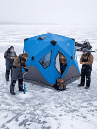 Pop-Up Eisangeln Zelt Blau Isoliert Kälteisolierung Hiking Planet