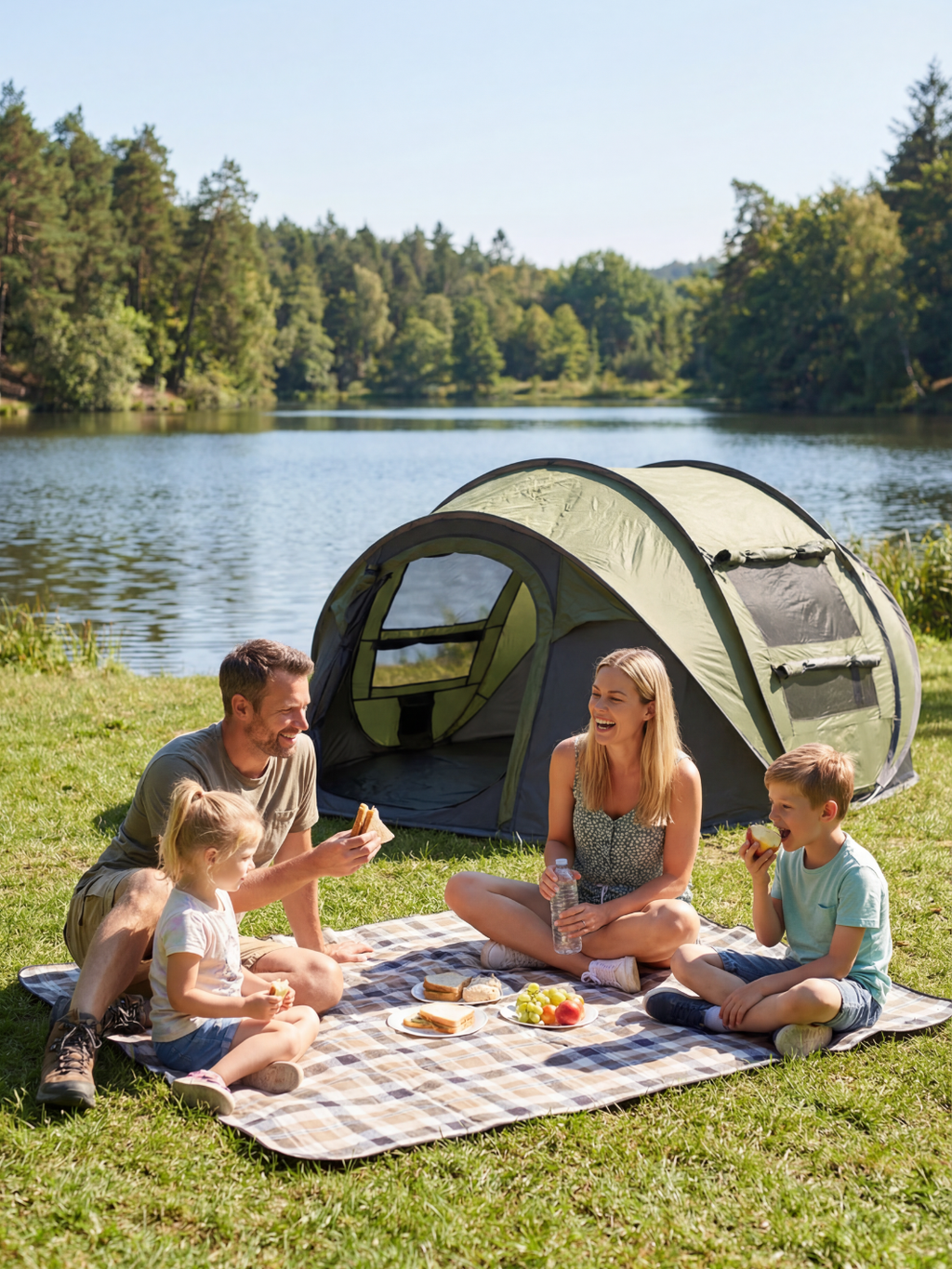 Pop-Up Zelt 4 Personen Wurfzelt Zweifarbig Hiking Planet