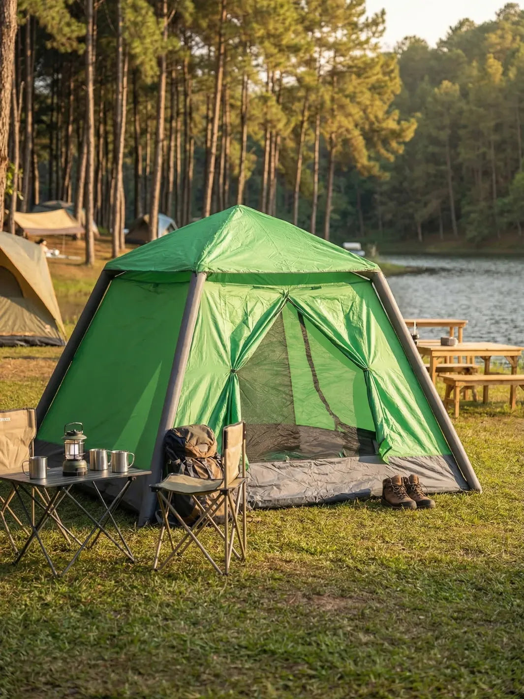 Wasserdichtes Oxford-Nylon-Zelt 210 × 195 × 140 Cm Hiking Planet