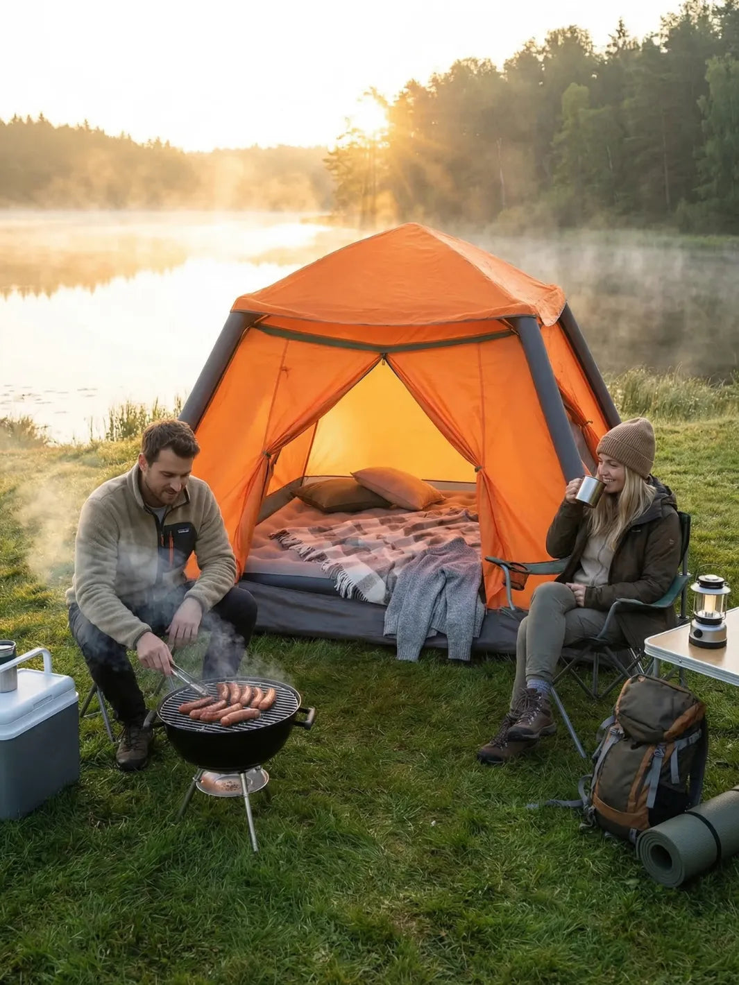Wasserdichtes Oxford-Nylon-Zelt 210 × 195 × 140 Cm Hiking Planet