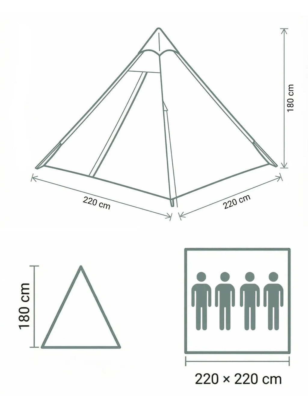 Wigwam Zelt Wassersäule Über 3000 Mm UV 50+ Hiking Planet