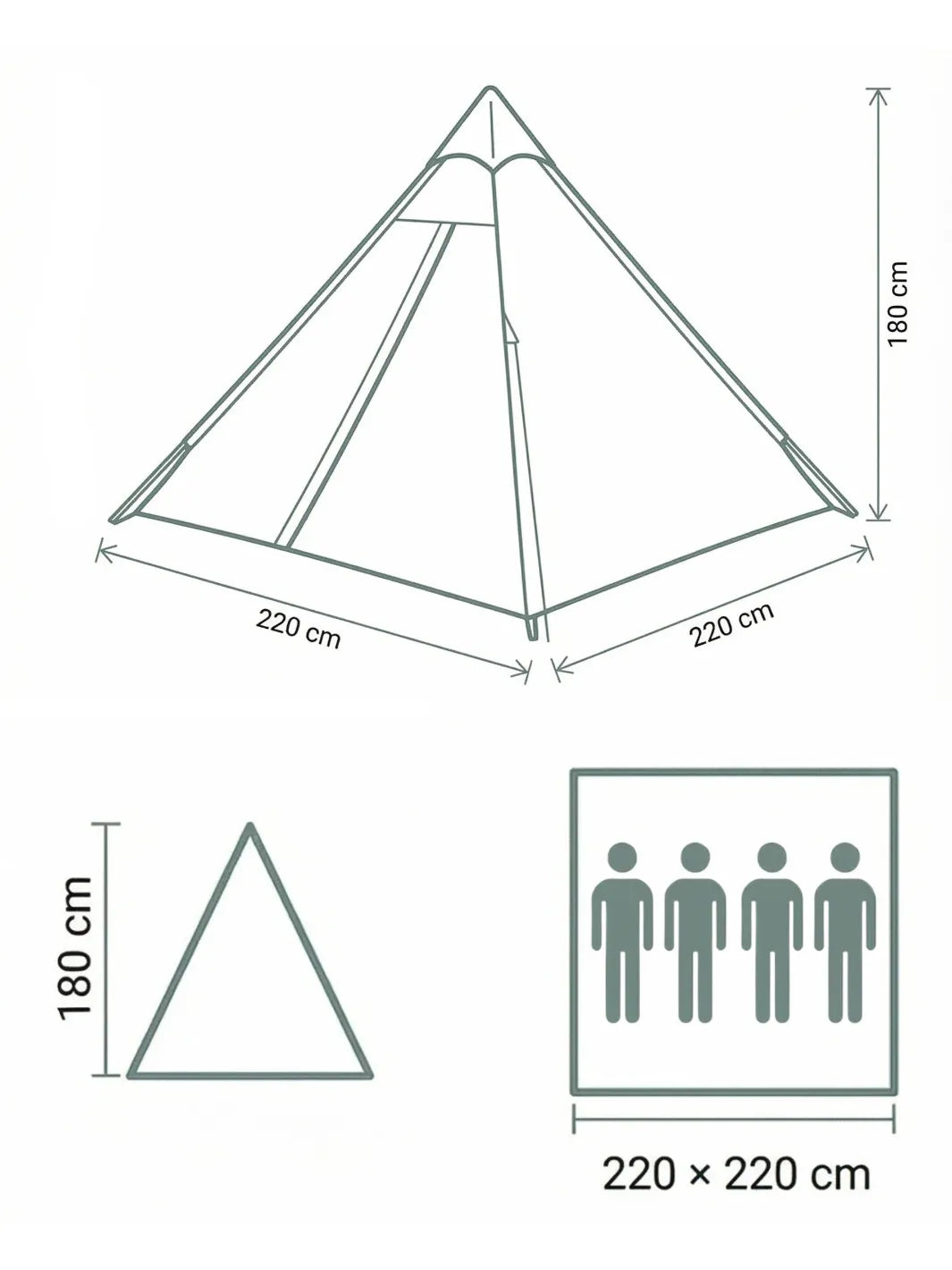 Wigwam Zelt Wassersäule Über 3000 Mm UV 50+ Hiking Planet