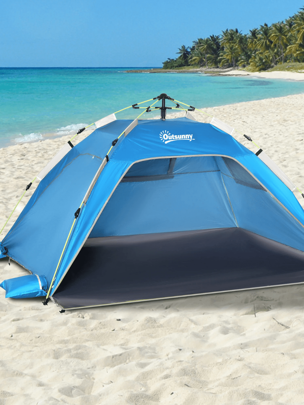 Zelt Automatische Strandmuschel Blau Automatisch Pop-Up Hiking Planet