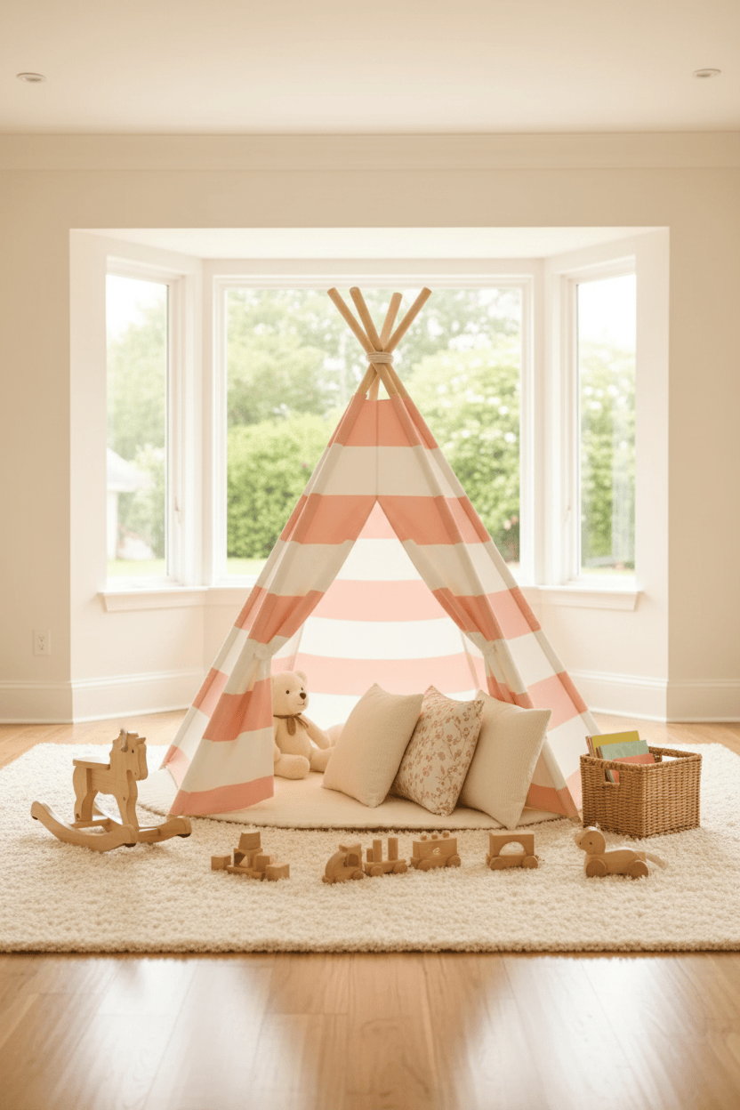Zelt Baumwolle Schwarz-Beige Gestreift Hiking Planet