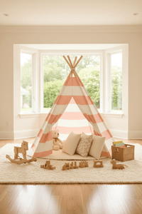 Zelt Baumwolle Schwarz-Beige Gestreift Hiking Planet