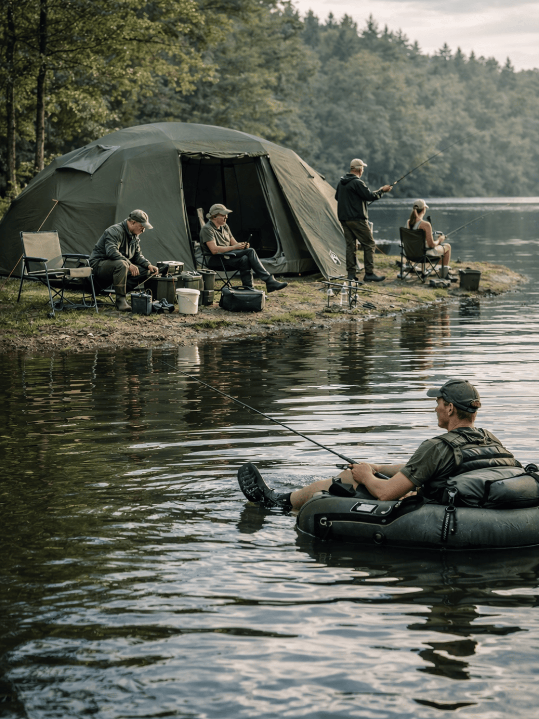 Zelt Camping Angelzelt Khakigrün Hiking Planet