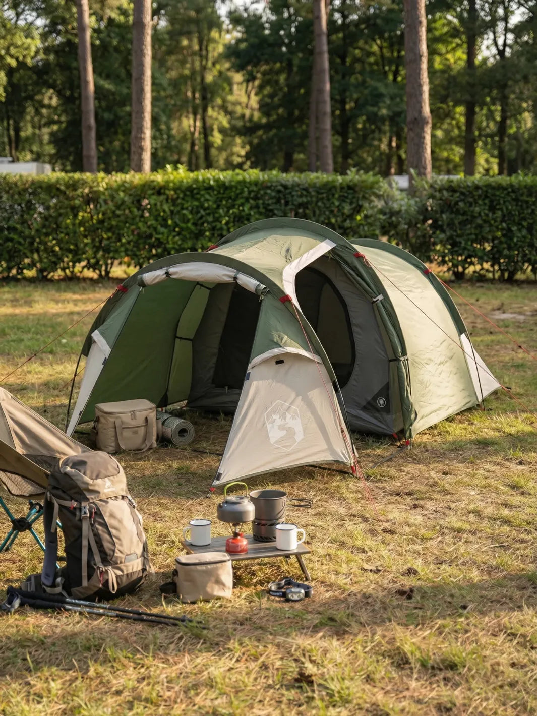 Zelt Für 2 Personen Tunnelzelt Grün Hiking Planet