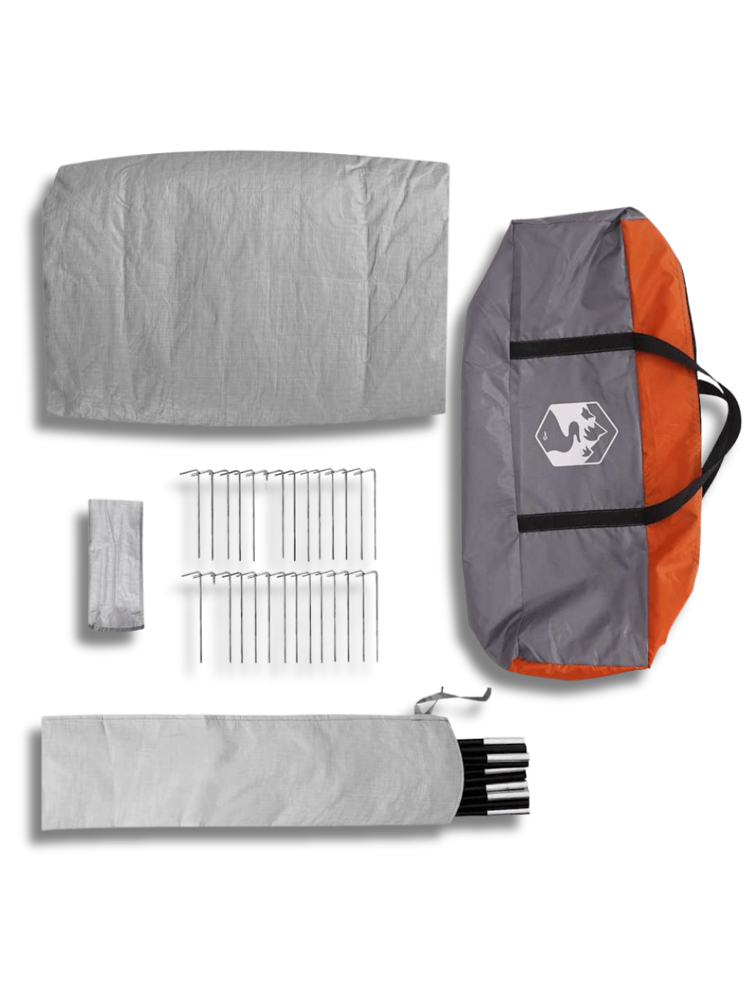 Zelt Für Camping Tunnelform Grau/Orange Hiking Planet