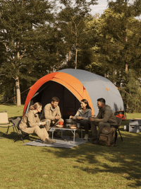 Zelt Für Camping Tunnelform Grau/Orange Hiking Planet