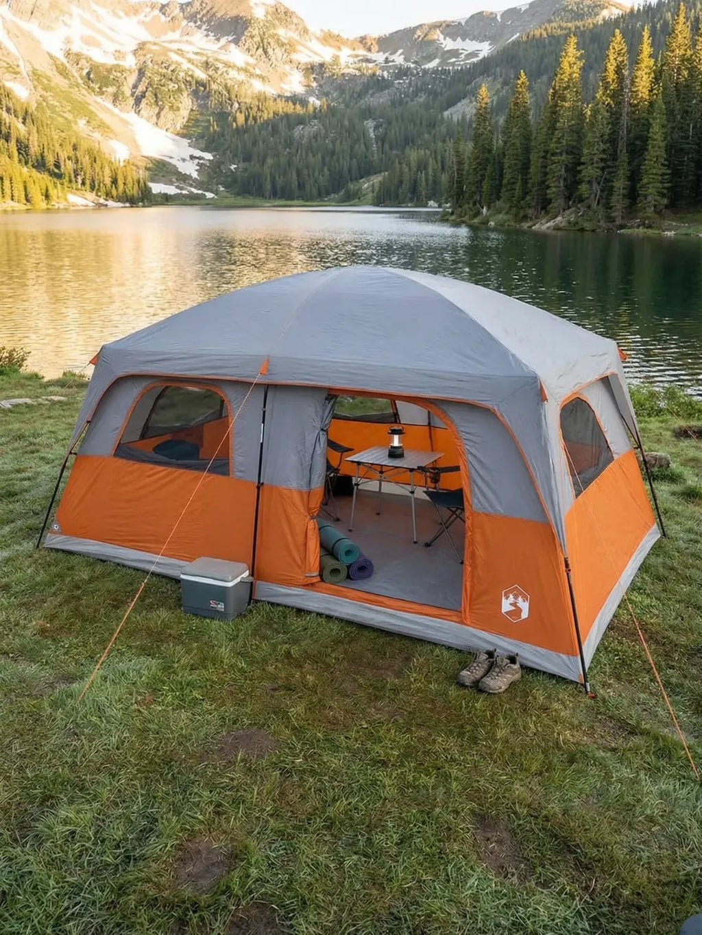 Zelt Grau/Orange Glasfaser Hiking Planet
