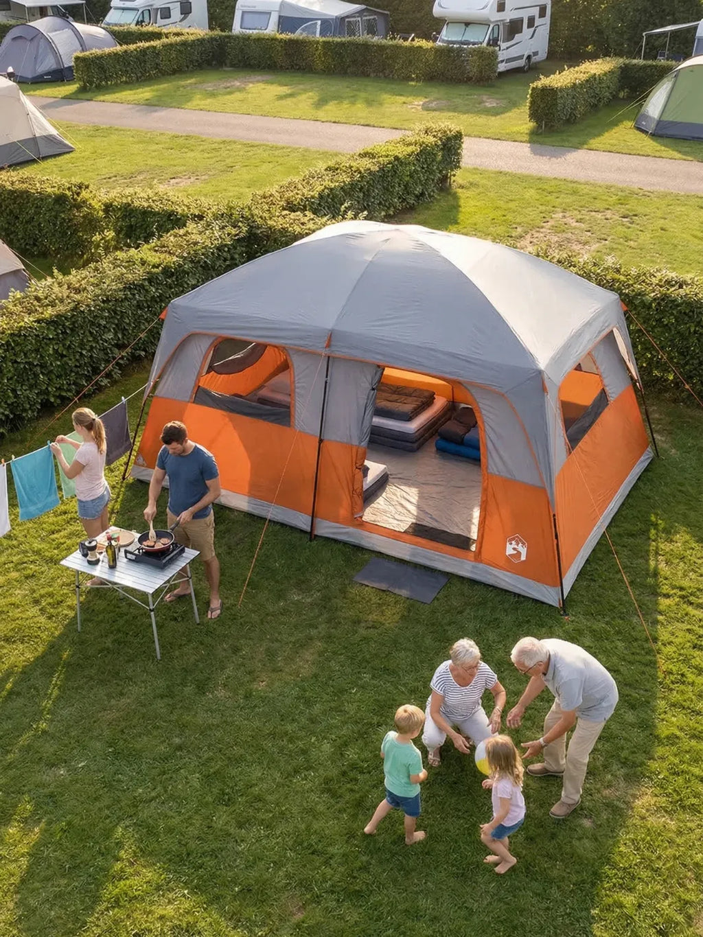 Zelt Grau/Orange Glasfaser Hiking Planet