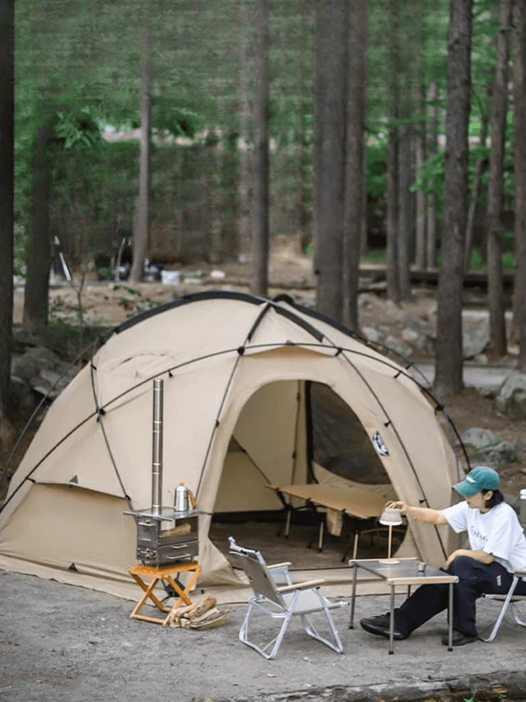 Zelt Kuppelzelt Beige Hiking Planet