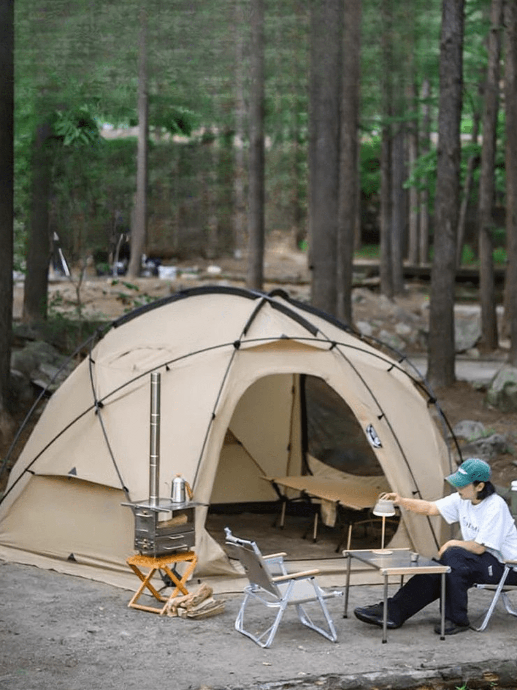 Zelt Kuppelzelt Beige Hiking Planet