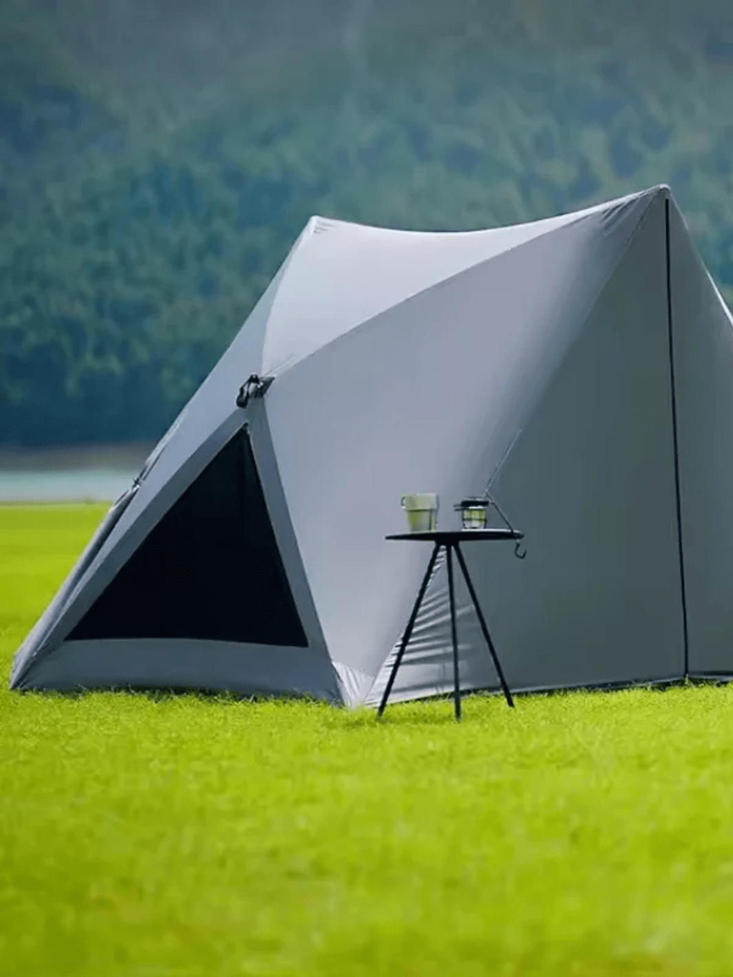 Zelt Oxford-Gewebe Firstzelt Graublau Hiking Planet