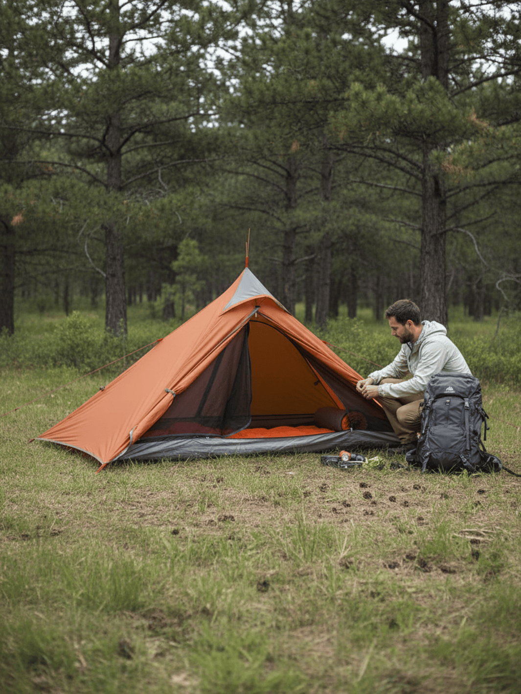Zelt PE Mit Abnehmbarem Vorzelt Tipizelt Hiking Planet