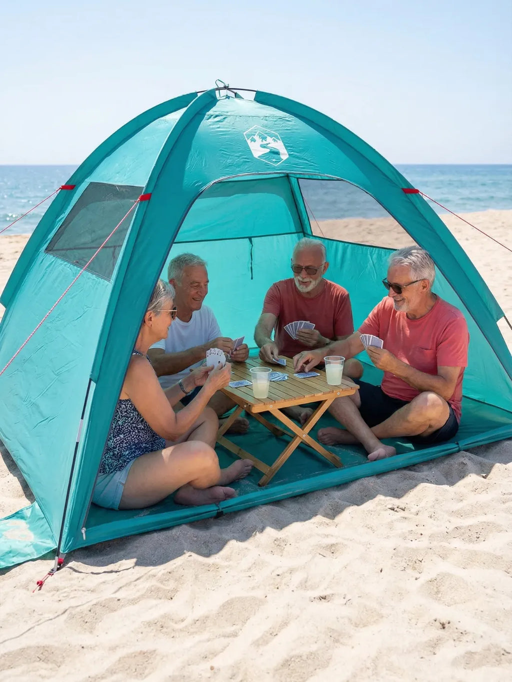 Zelt Polyester Türkis 3 Bis 4 Personen Hiking Planet