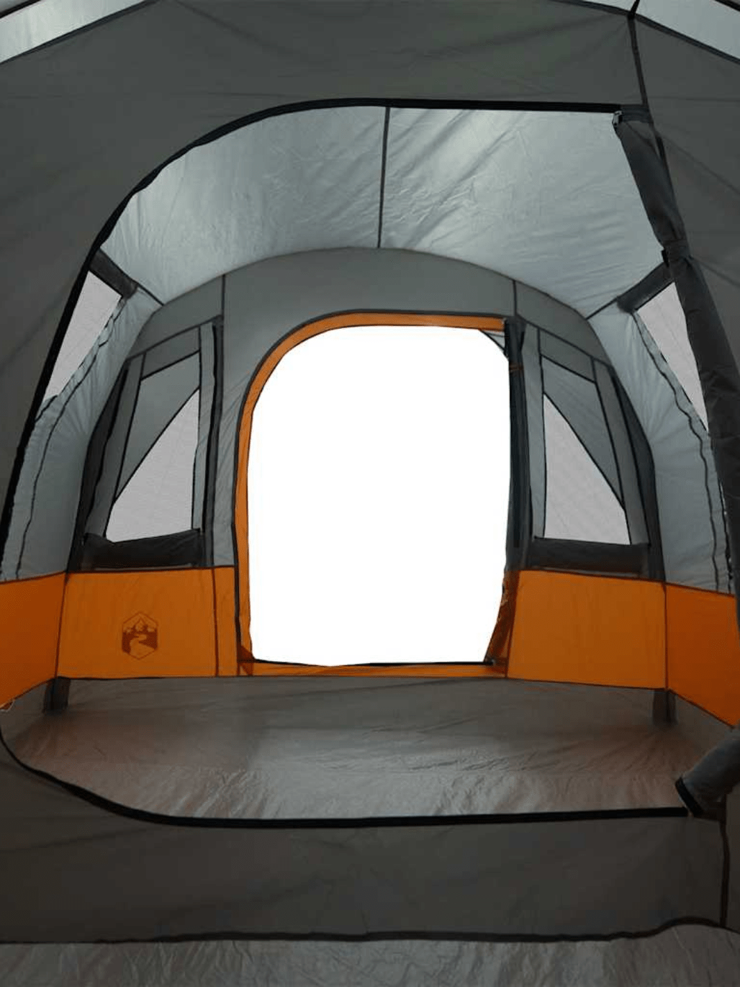 Zelt Polyurethan Mit Wohnbereich Grau Und Orange Hiking Planet