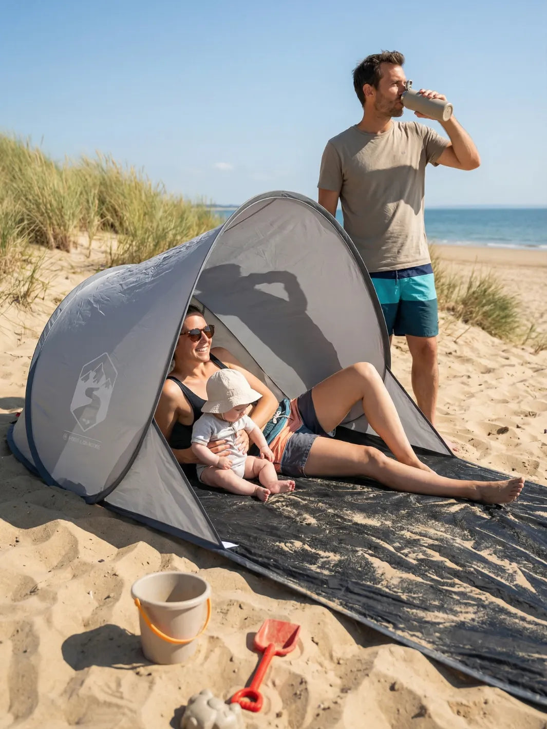 Zelt Pop-Up Grau Hiking Planet
