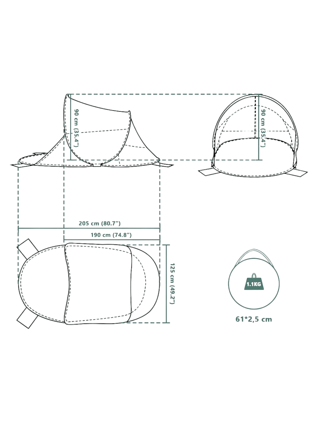 Zelt Pop-Up Strand Hiking Planet