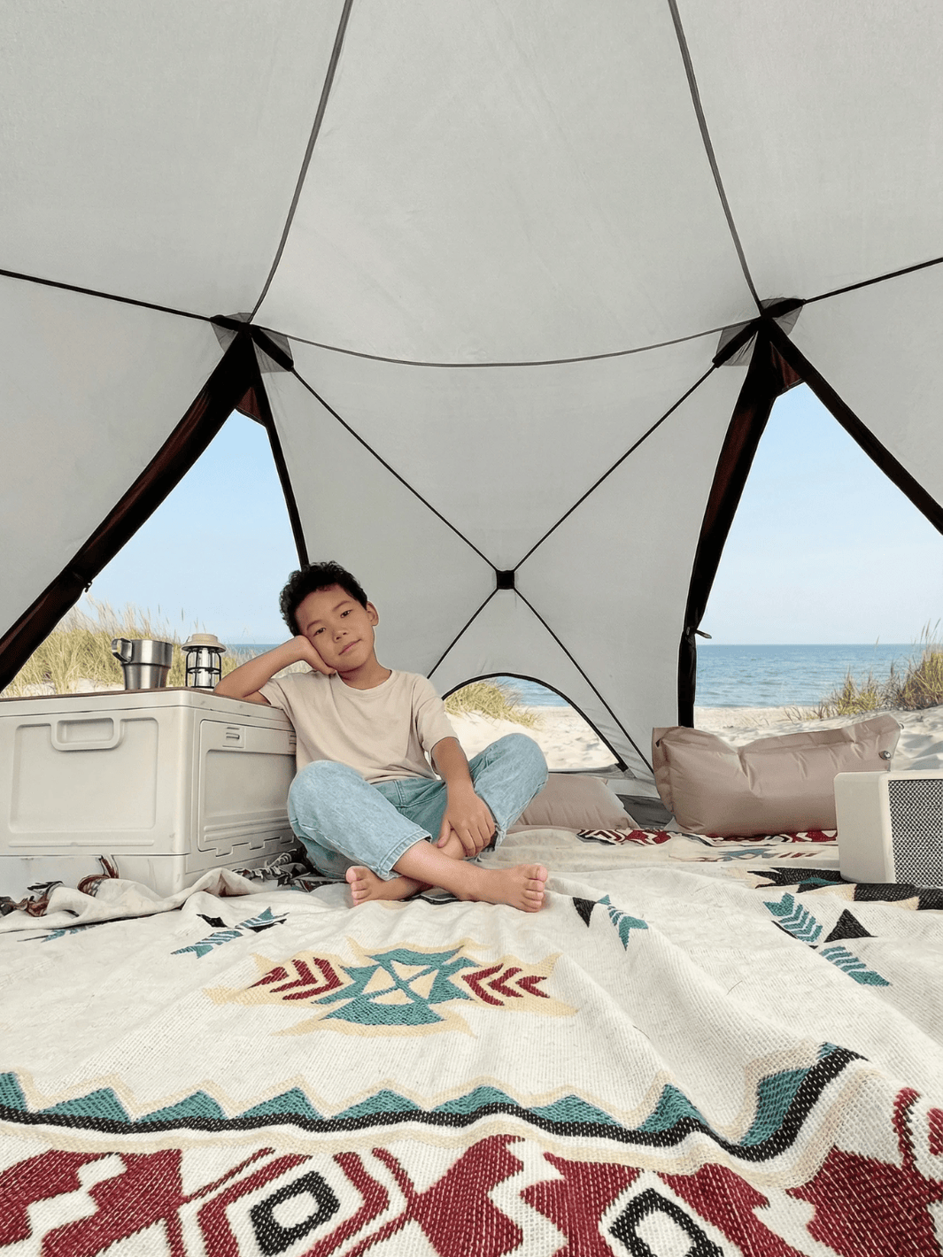 Zelt Pop Up Strandmuschel Groß Automatisch Unifarben Hiking Planet