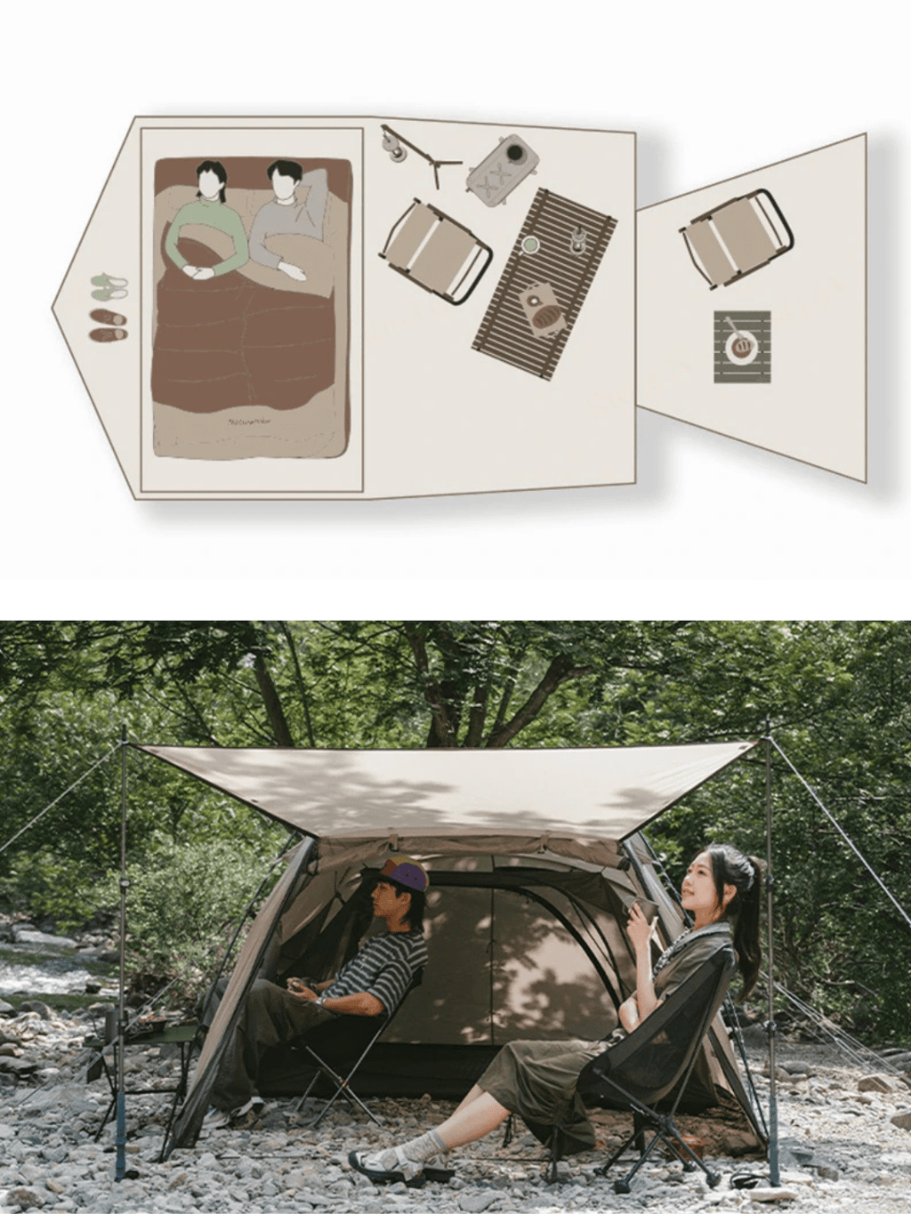 Zelt Sommer Doppellagig Mit Vorzelt Hiking Planet