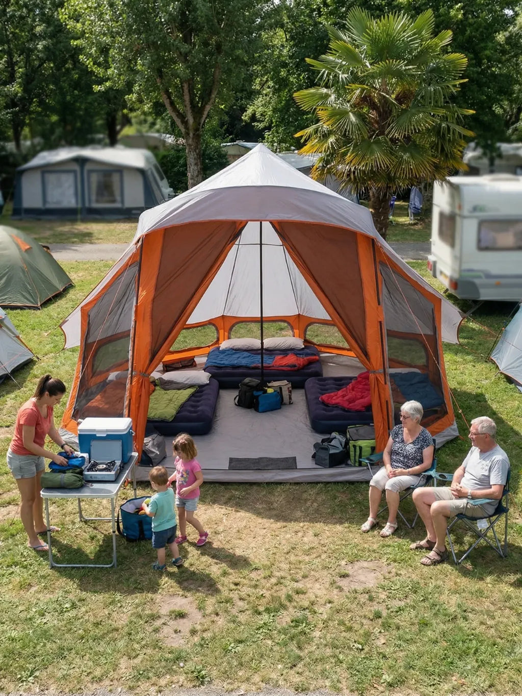 Zelt Taft Tipiform Grau Und Orange Hiking Planet