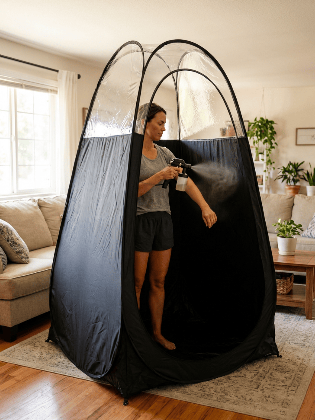Zelt Textil Pop-Up Schwarz-Transparent Hiking Planet