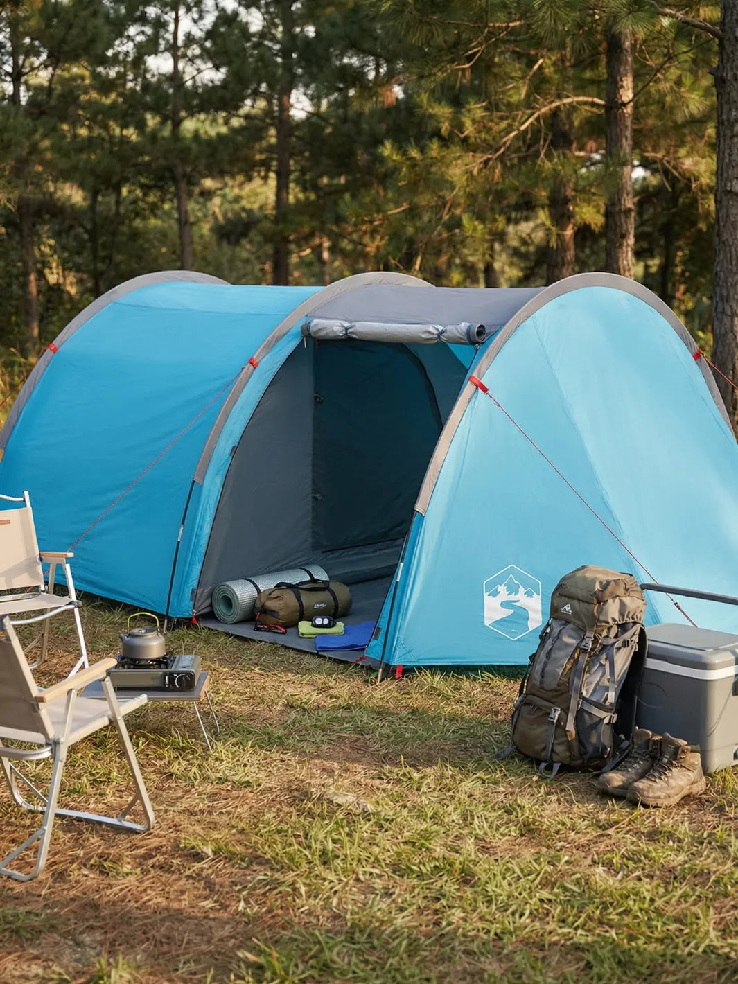 Zelt Tunnelzelt Mit Abnehmbarem Überzelt Hiking Planet