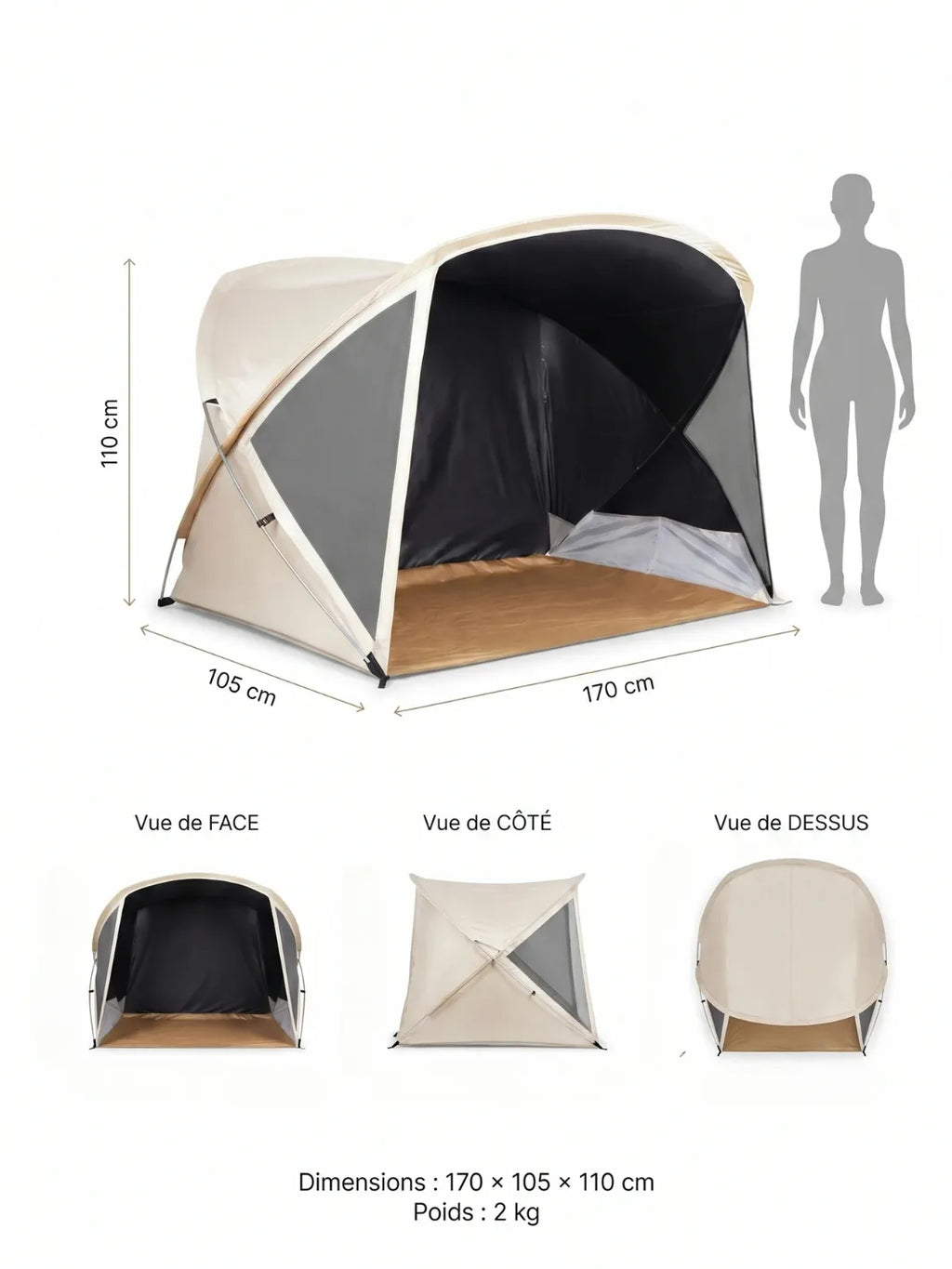 Zelt UV-Schutz Pop-Up Hiking Planet