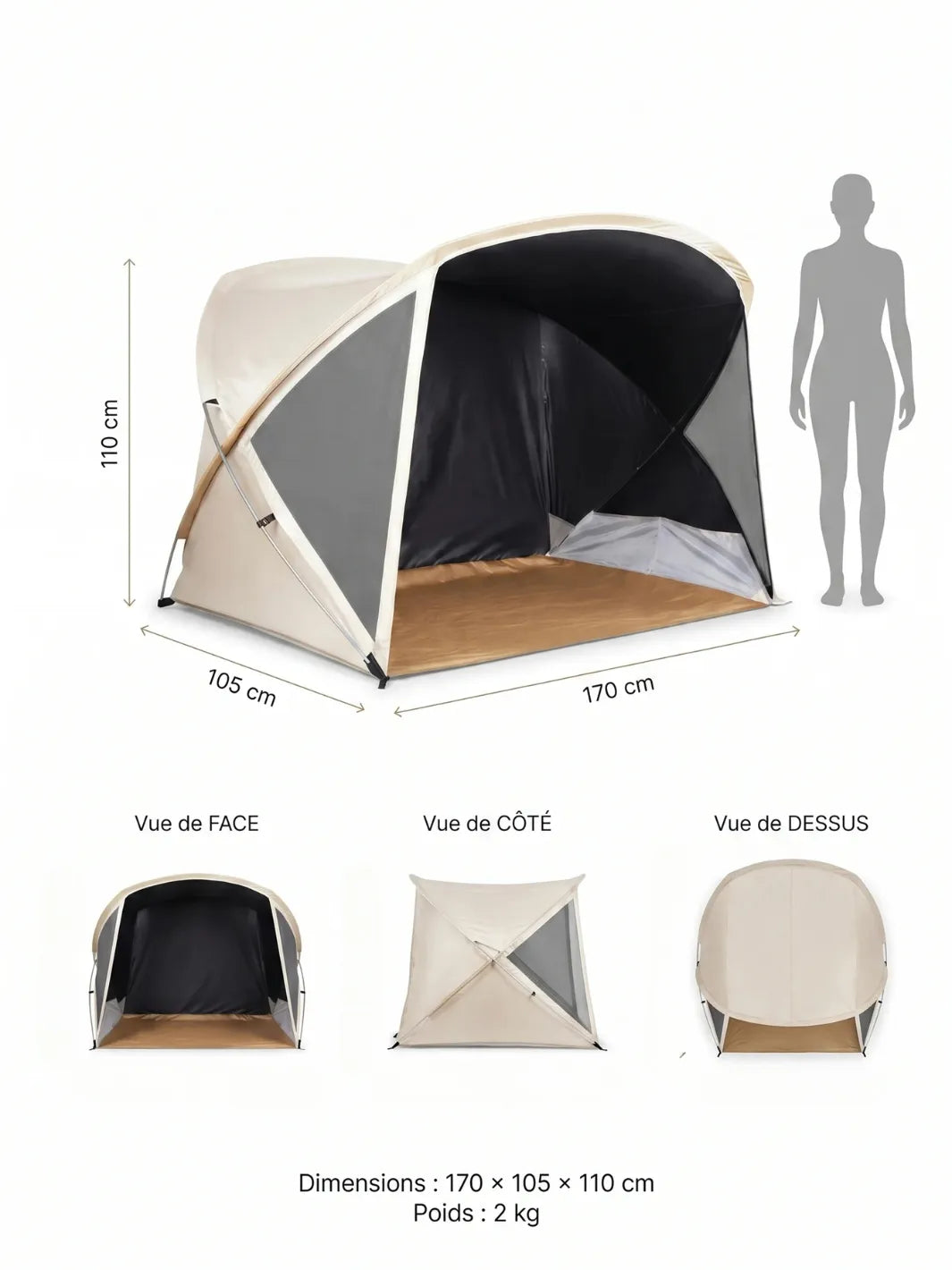 Zelt UV-Schutz Pop-Up Hiking Planet