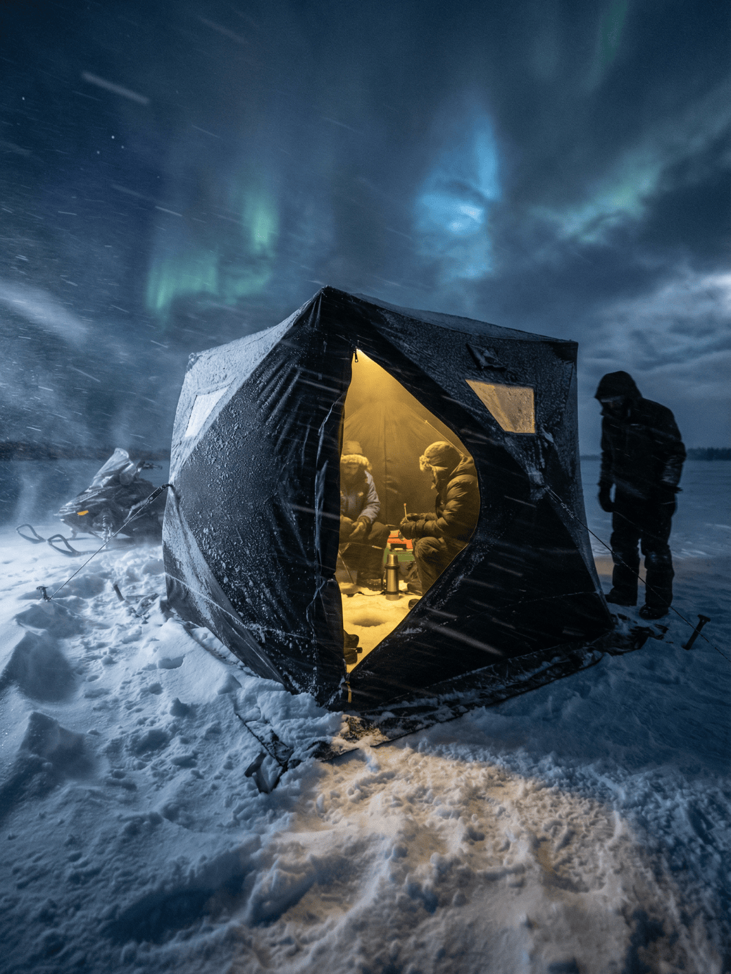 Zelt Winter Schwarz Pop-Up Hiking Planet