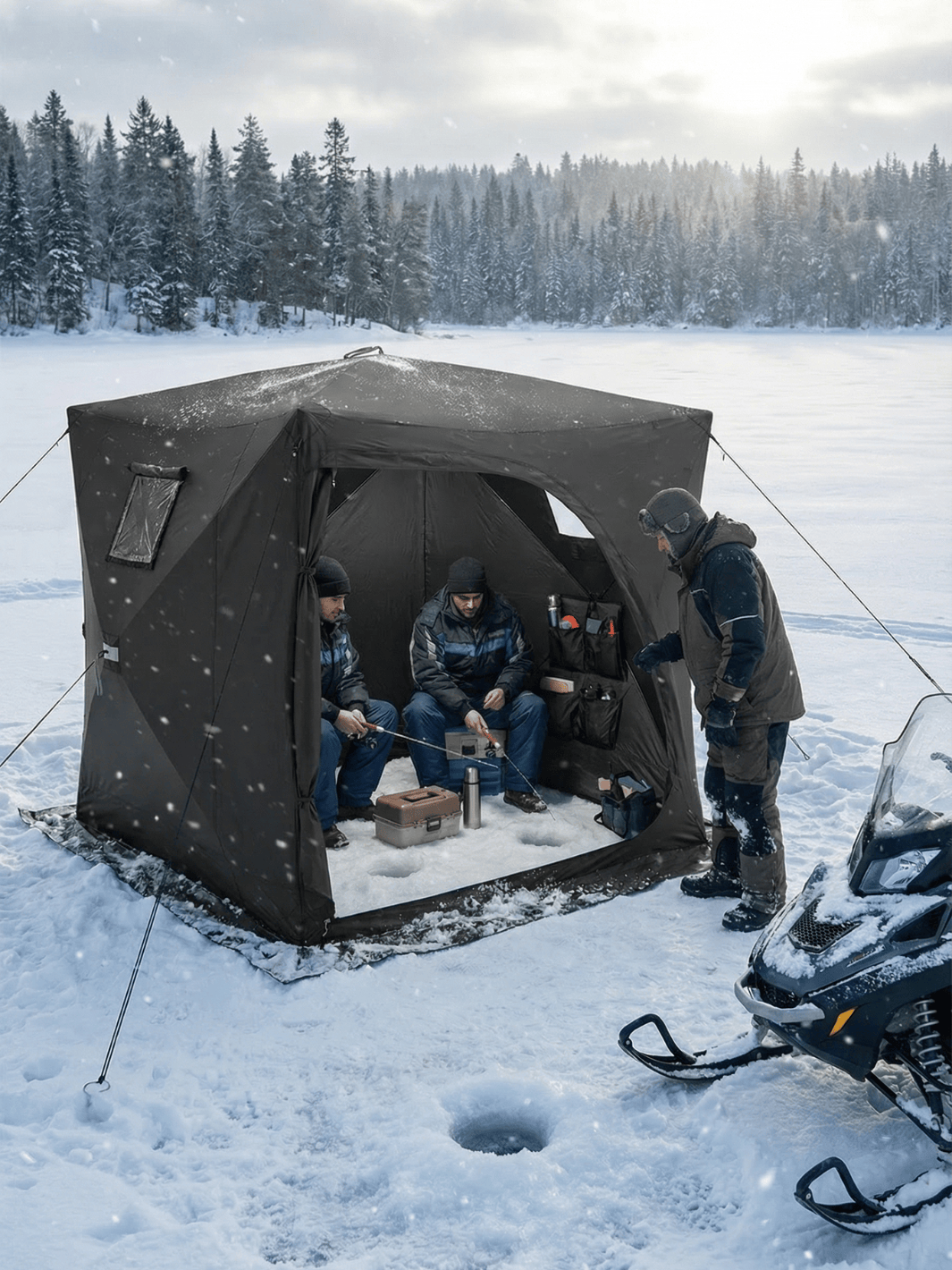 Zelt Winter Schwarz Pop-Up Hiking Planet